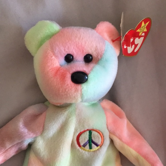 Rare ty Peace Bear beanie baby perfect construction with tag errors - Picture 5 of 15